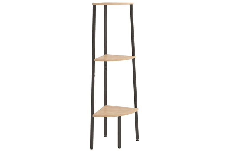 beBasic Hörnhylla 3 hyllplan ljusbrun och svart 45,5x31,5x120 cm - Förvaring - Hyllor - Hörnhylla