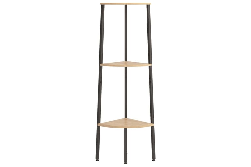 beBasic Hörnhylla 3 hyllplan ljusbrun och svart 45,5x31,5x120 cm - Förvaring - Hyllor - Hörnhylla