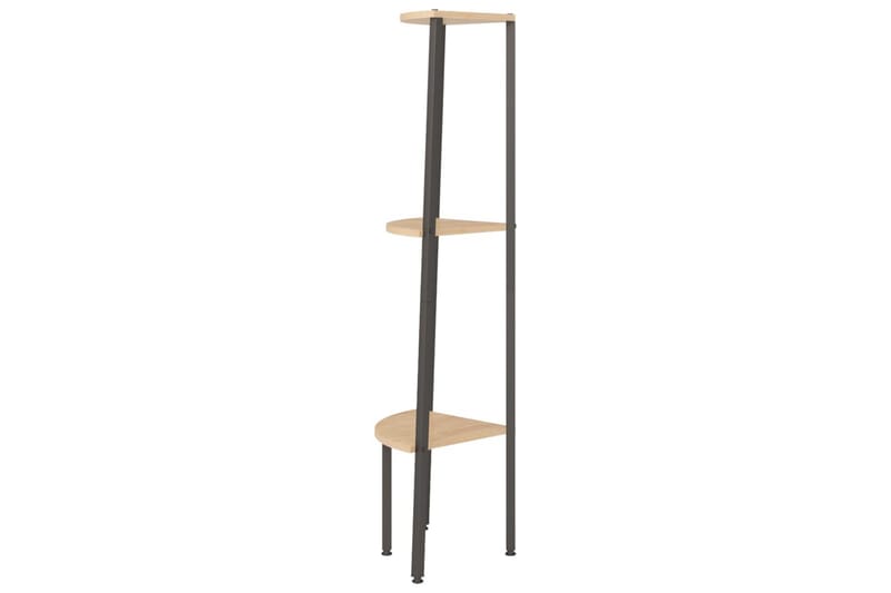 beBasic Hörnhylla 3 hyllplan ljusbrun och svart 45,5x31,5x120 cm - Förvaring - Hyllor - Hörnhylla
