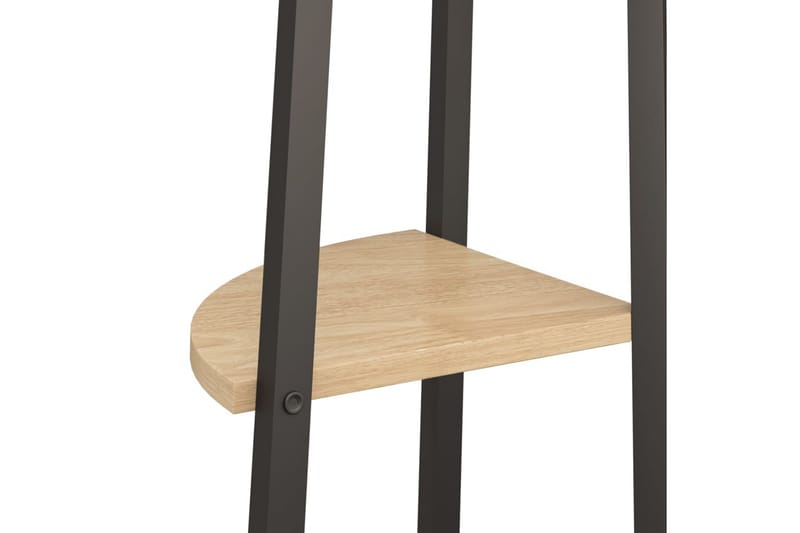 beBasic Hörnhylla 3 hyllplan ljusbrun och svart 45,5x31,5x120 cm - Förvaring - Hyllor - Hörnhylla