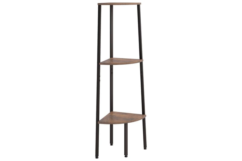 beBasic Hörnhylla 3 hyllplan mörkbrun och svart 45,5x31,5x120 cm - Förvaring - Hyllor - Hörnhylla