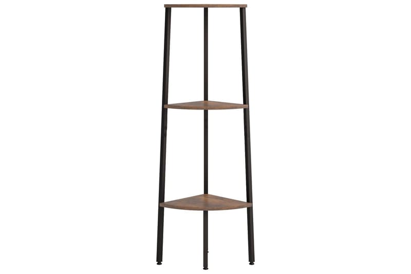 beBasic Hörnhylla 3 hyllplan mörkbrun och svart 45,5x31,5x120 cm - Förvaring - Hyllor - Hörnhylla