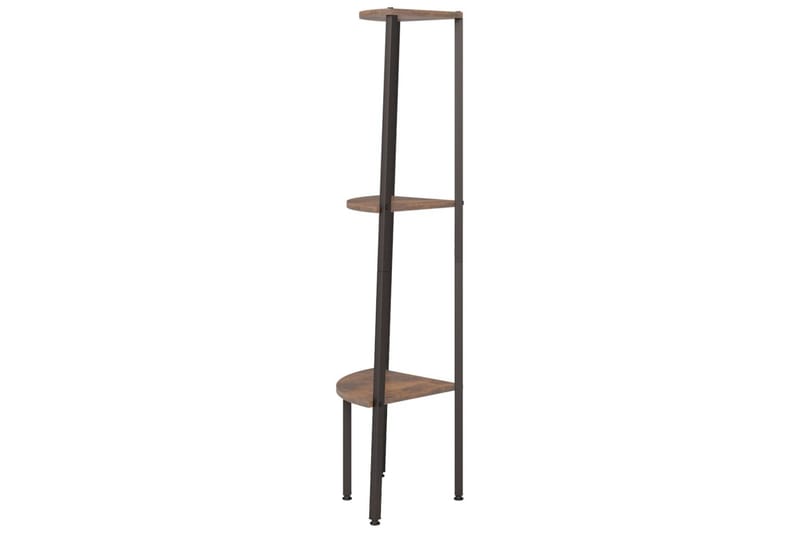 beBasic Hörnhylla 3 hyllplan mörkbrun och svart 45,5x31,5x120 cm - Förvaring - Hyllor - Hörnhylla