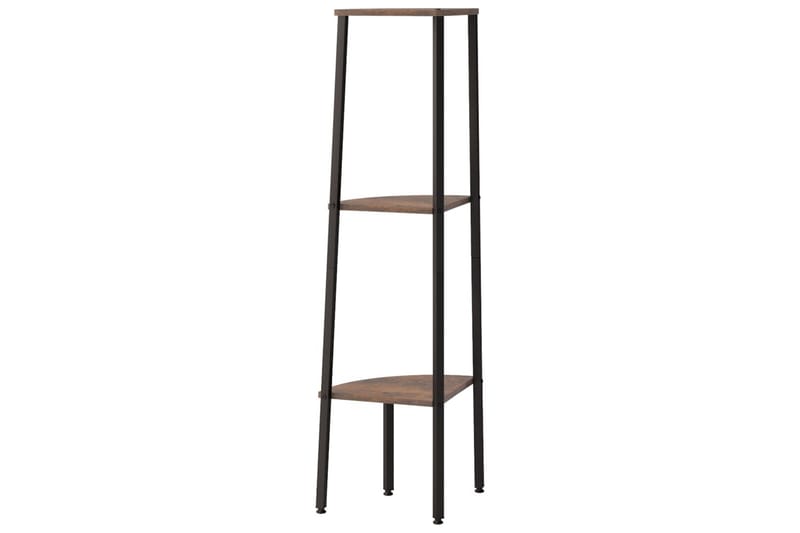 beBasic Hörnhylla 3 hyllplan mörkbrun och svart 45,5x31,5x120 cm - Förvaring - Hyllor - Hörnhylla