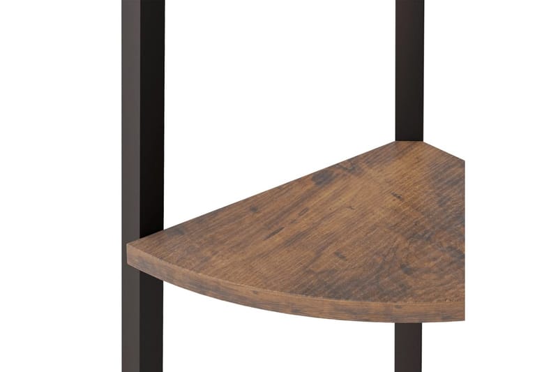 beBasic Hörnhylla 3 hyllplan mörkbrun och svart 45,5x31,5x120 cm - Förvaring - Hyllor - Hörnhylla
