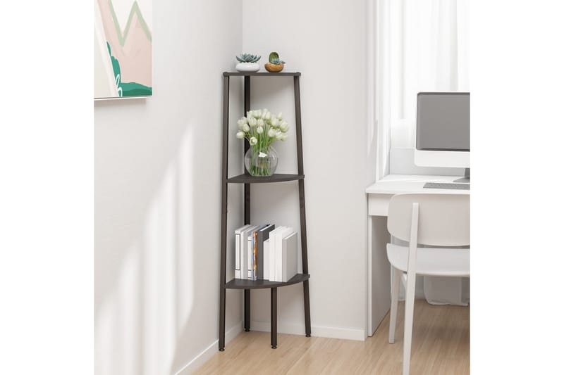 beBasic Hörnhylla 3 hyllplan svart 45,5x31,5x120 cm - Förvaring - Hyllor - Hörnhylla