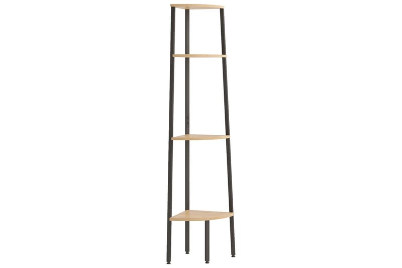 beBasic Hörnhylla 4 hyllplan ljusbrun och svart 45,5x31,5x150 cm - Förvaring - Hyllor - Hörnhylla