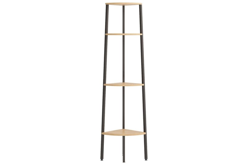 beBasic Hörnhylla 4 hyllplan ljusbrun och svart 45,5x31,5x150 cm - Förvaring - Hyllor - Hörnhylla