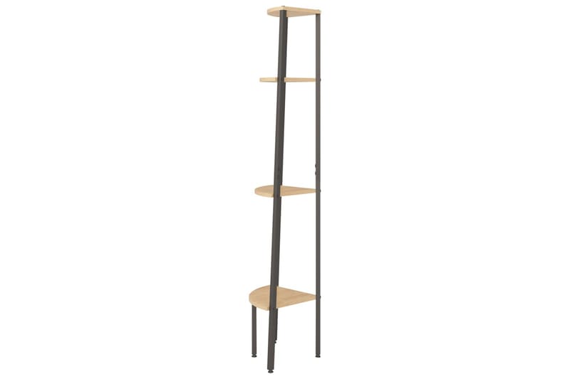 beBasic Hörnhylla 4 hyllplan ljusbrun och svart 45,5x31,5x150 cm - Förvaring - Hyllor - Hörnhylla