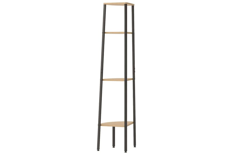 beBasic Hörnhylla 4 hyllplan ljusbrun och svart 45,5x31,5x150 cm - Förvaring - Hyllor - Hörnhylla