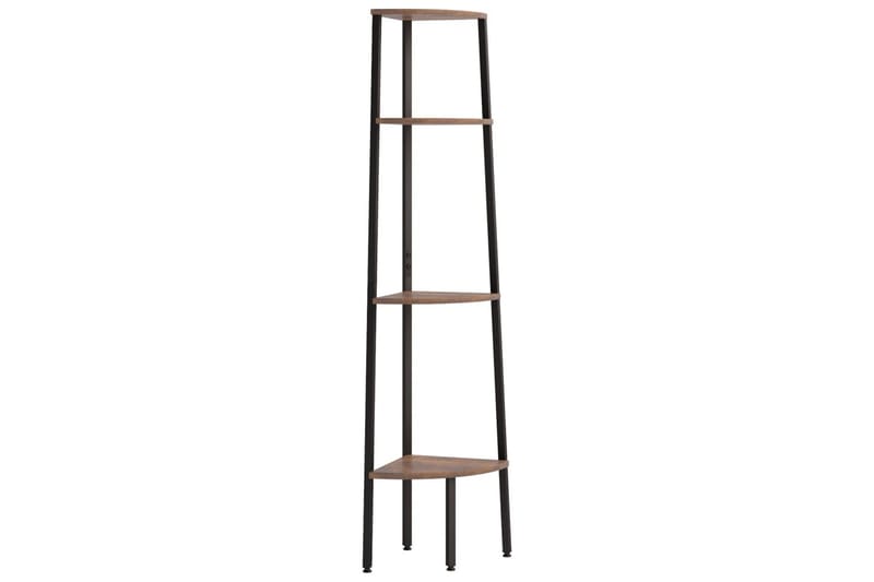 beBasic Hörnhylla 4 hyllplan mörkbrun och svart 45,5x31,5x150 cm - Förvaring - Hyllor - Hörnhylla