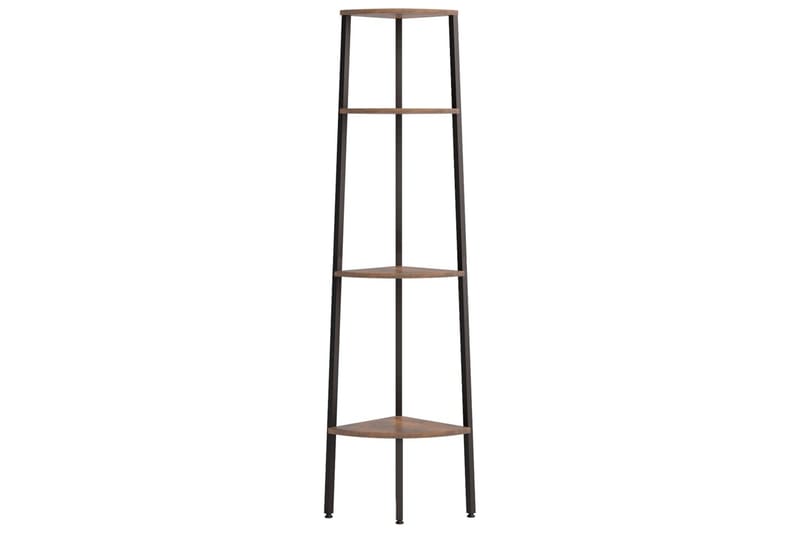 beBasic Hörnhylla 4 hyllplan mörkbrun och svart 45,5x31,5x150 cm - Förvaring - Hyllor - Hörnhylla