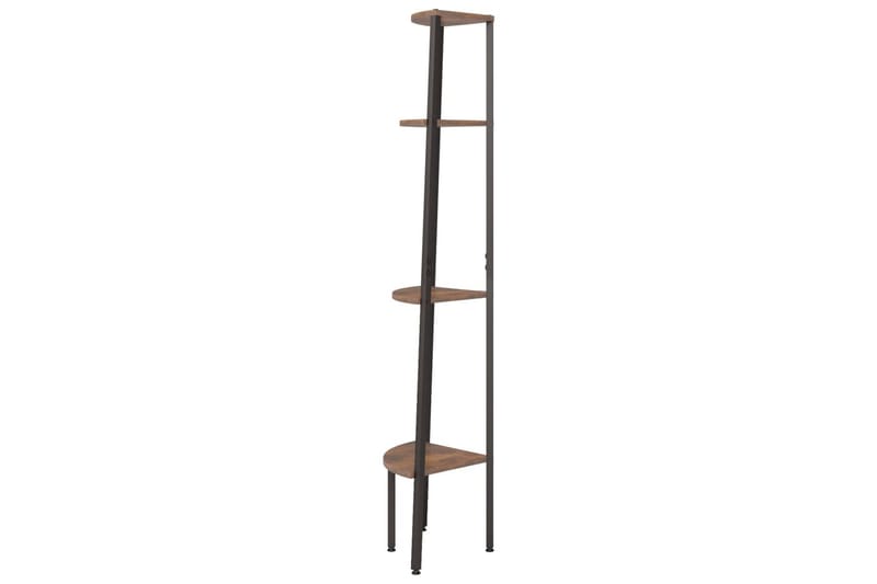 beBasic Hörnhylla 4 hyllplan mörkbrun och svart 45,5x31,5x150 cm - Förvaring - Hyllor - Hörnhylla