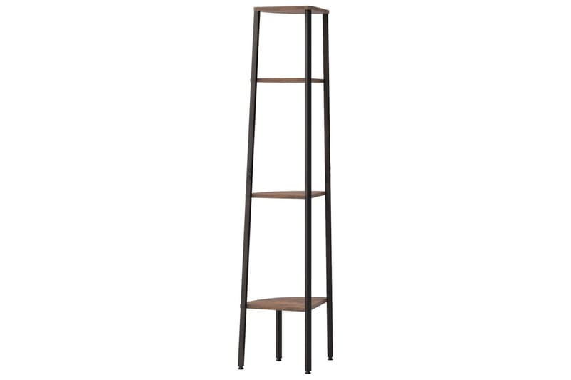 beBasic Hörnhylla 4 hyllplan mörkbrun och svart 45,5x31,5x150 cm - Förvaring - Hyllor - Hörnhylla