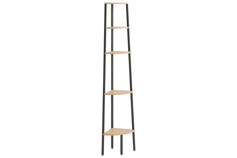 beBasic Hörnhylla 5 hyllplan ljusbrun och svart 45,5x31,5x180 cm - Förvaring - Hyllor - Hörnhylla