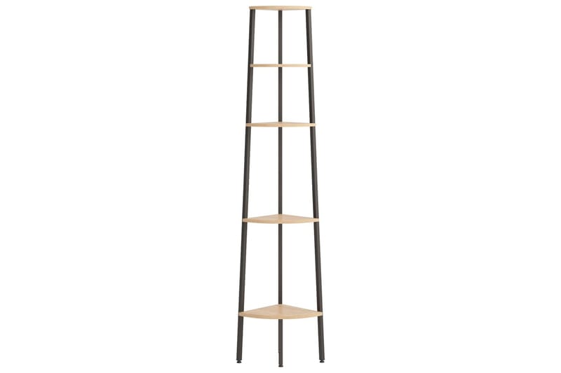 beBasic Hörnhylla 5 hyllplan ljusbrun och svart 45,5x31,5x180 cm - Förvaring - Hyllor - Hörnhylla