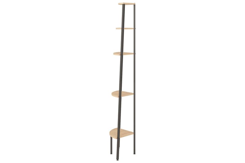 beBasic Hörnhylla 5 hyllplan ljusbrun och svart 45,5x31,5x180 cm - Förvaring - Hyllor - Hörnhylla