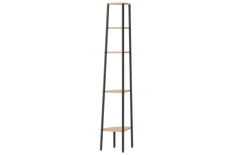 beBasic Hörnhylla 5 hyllplan ljusbrun och svart 45,5x31,5x180 cm - Förvaring - Hyllor - Hörnhylla