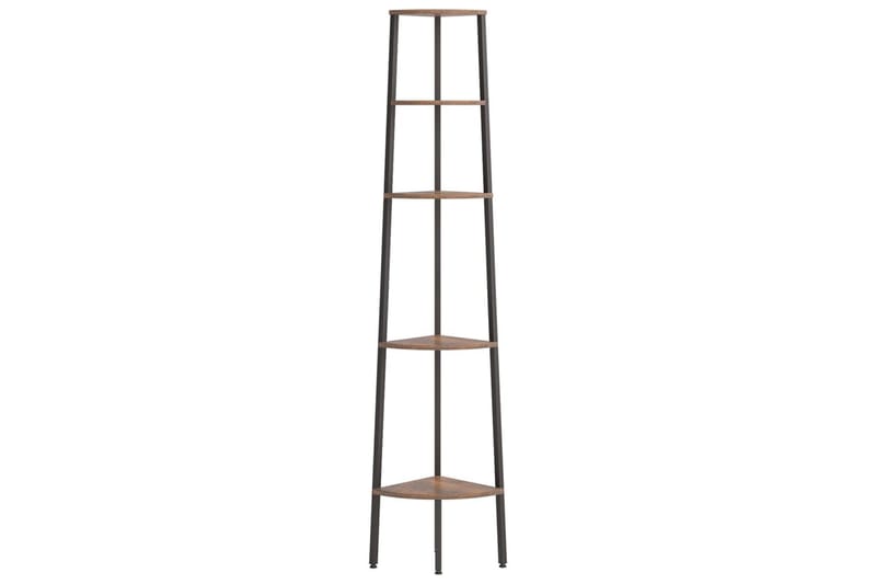 beBasic Hörnhylla 5 hyllplan mörkbrun och svart 45,5x31,5x180 cm - Förvaring - Hyllor - Hörnhylla