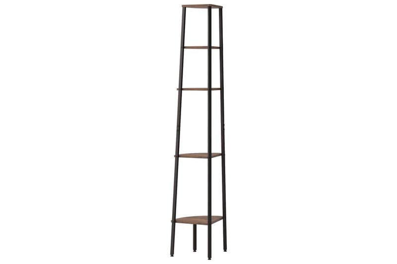beBasic Hörnhylla 5 hyllplan mörkbrun och svart 45,5x31,5x180 cm - Förvaring - Hyllor - Hörnhylla
