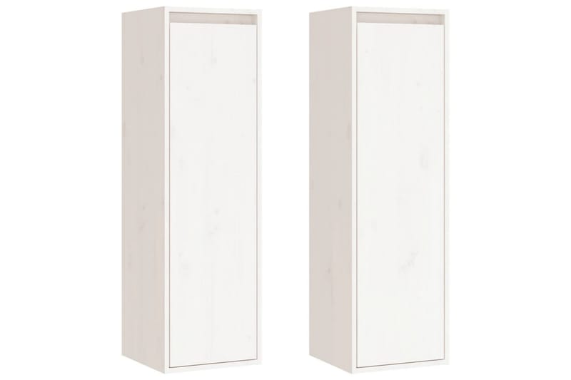 beBasic Väggskåp 2 st 30x30x100 cm massiv furu vit - Förvaring - Hyllor - Vägghylla