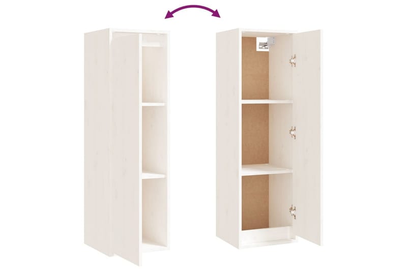 beBasic Väggskåp 2 st 30x30x100 cm massiv furu vit - Förvaring - Hyllor - Vägghylla