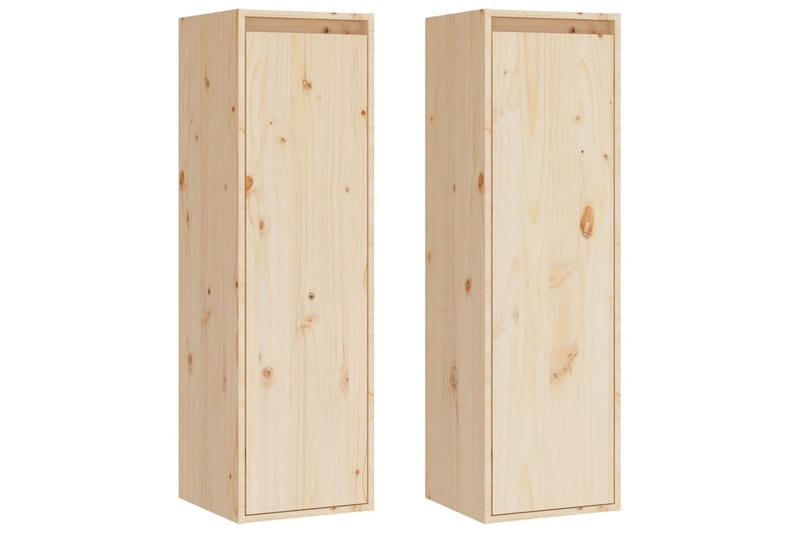 beBasic Väggskåp 2 st 30x30x100 cm massiv furu - Förvaring - Köksförvaring - Kökshylla