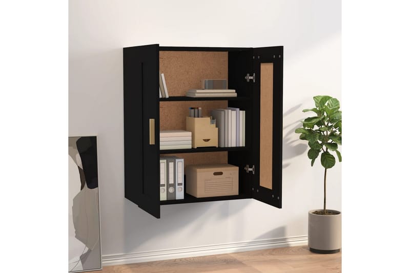beBasic Väggskåp Svart 69,5x32,5x90 cm konstruerat trä - Förvaring - Köksförvaring - Kökshylla