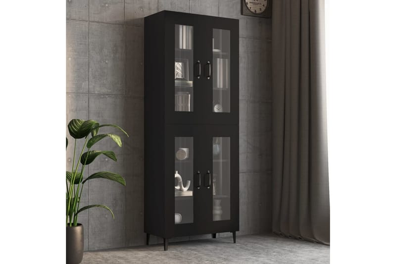 beBasic Väggskåp svart 69,5x34x90 cm - Förvaring - Köksförvaring - Kökshylla