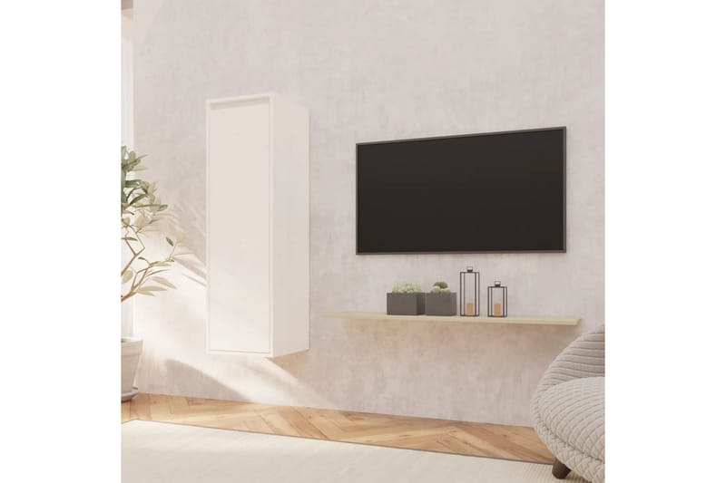 beBasic Väggskåp vit 30x30x100 cm massiv furu - Förvaring - Köksförvaring - Kökshylla