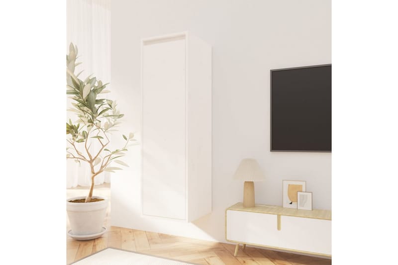beBasic Väggskåp vit 30x30x100 cm massiv furu - Förvaring - Köksförvaring - Kökshylla