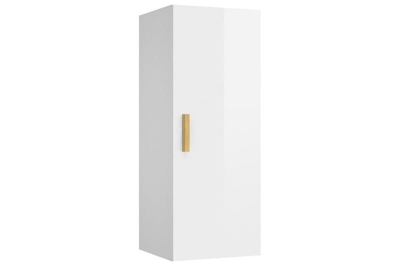 beBasic Väggskåp vit högglans 34,5x34x90 cm konstruerat trä - Förvaring - Köksförvaring - Kökshylla