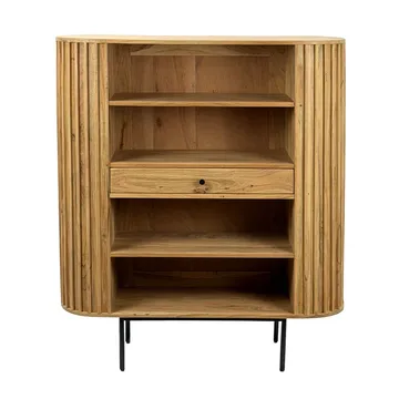 Belilo Bokhylla 105 cm Ribbdesign - naturligt varm honungsbrun och svart - Förvaring - Hyllor - Bokhylla