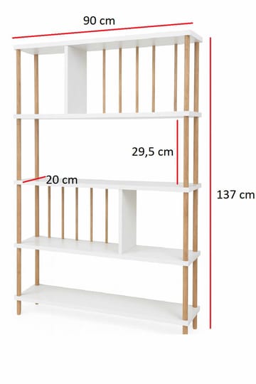 Belvo Bokhylla 90x137x20 cm - Vit - Förvaring - Hyllor - Bokhylla