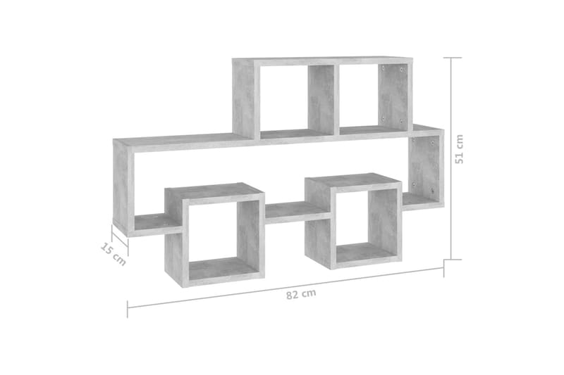 Bilformad vägghylla betonggrå 82x15x51 cm spånskiva - Betonggrå - Förvaring - Köksförvaring - Kökshylla