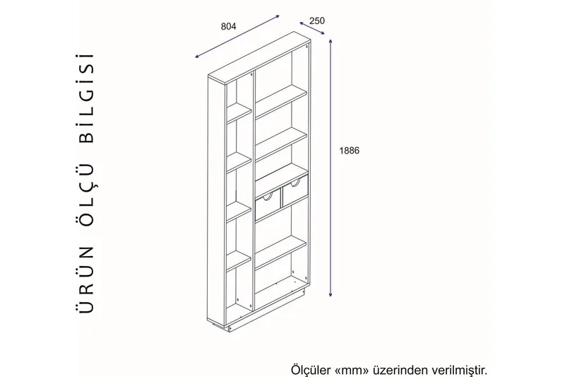 Ackerman Bokhylla 80 cm - Vit|Valnöt - Förvaring - Hyllor - Bokhylla