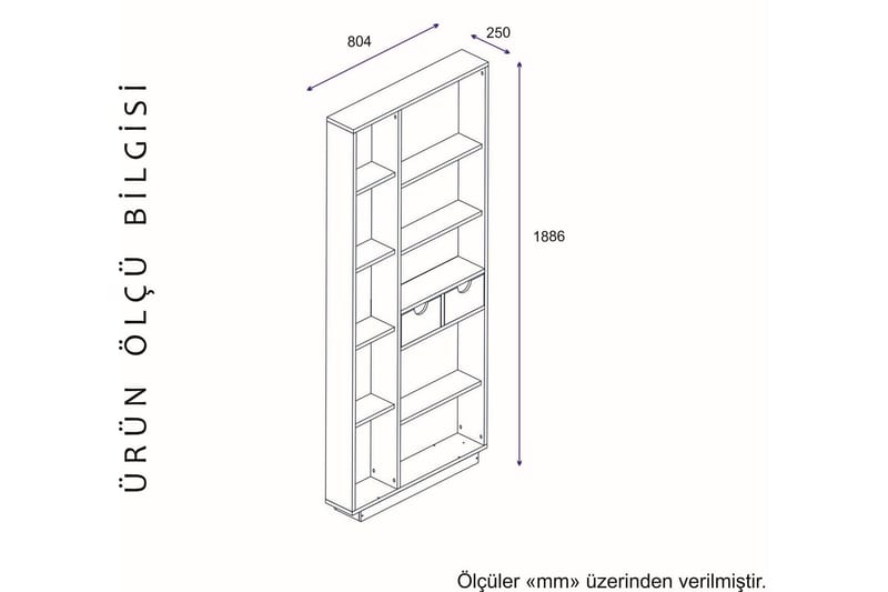 Ackerman Bokhylla 80 cm - Vit|Valnöt - Förvaring - Hyllor - Bokhylla