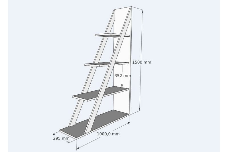Ampelio Bokhylla 100 cm i Målat Trä - Vit - Förvaring - Hyllor - Bokhylla