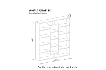 Amplett Bokhylla 125 cm i Målat Trä - Vit - Förvaring - Hyllor - Bokhylla