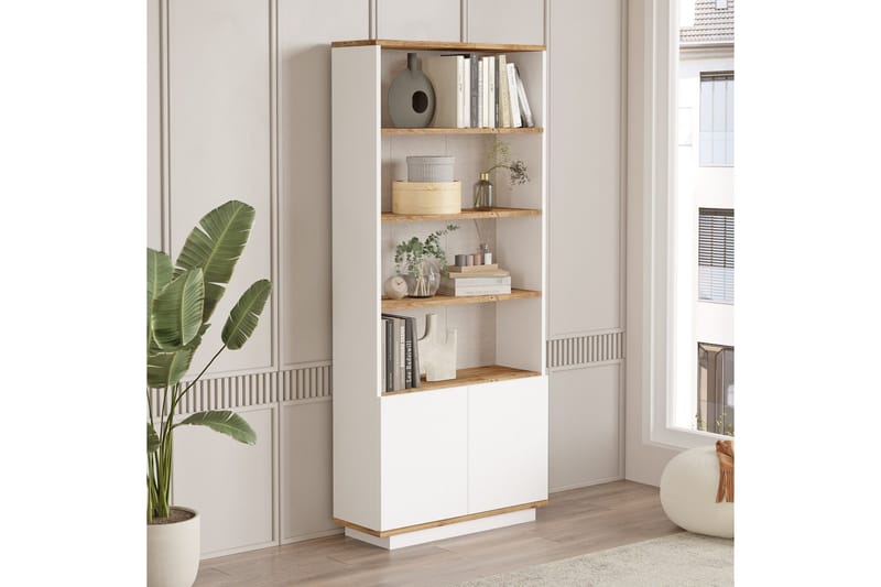 Anari Bokhylla 77,5 cm i Ek, Vit