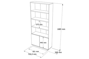 Anari Bokhylla 77,5 cm i Ek - Vit - Förvaring - Hyllor - Bokhylla