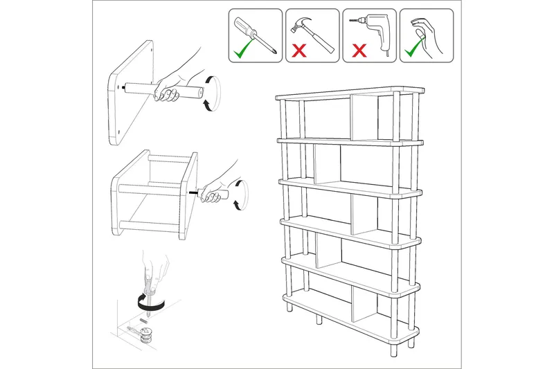 Andifli Bokhylla 120x168,5 cm - Brun - Förvaring - Hyllor - Bokhylla