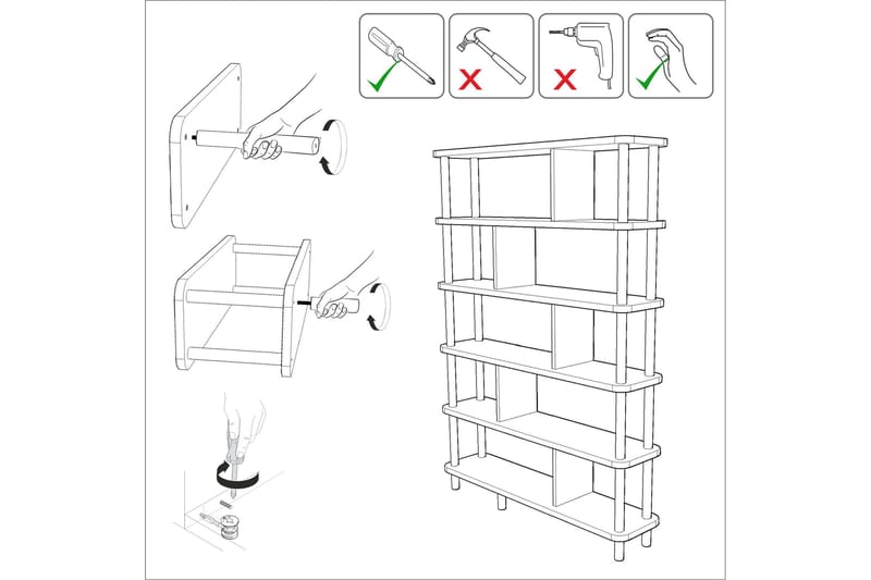 Andifli Bokhylla 120x168,5 cm - Svart - Förvaring - Hyllor - Bokhylla