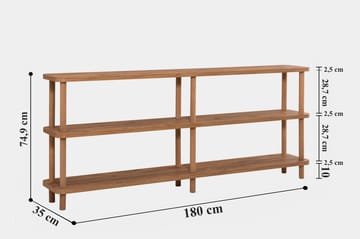 Andifli Bokhylla 180x74,9 cm - Furu - Förvaring - Hyllor - Bokhylla