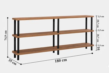 Andifli Bokhylla 180x74,9 cm - Svart - Förvaring - Hyllor - Bokhylla