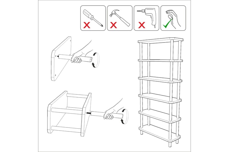 Andifli Bokhylla 80x168,5 cm - Grön - Förvaring - Hyllor - Bokhylla
