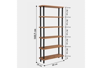 Andifli Bokhylla 80x168,5 cm - Svart - Förvaring - Hyllor - Bokhylla