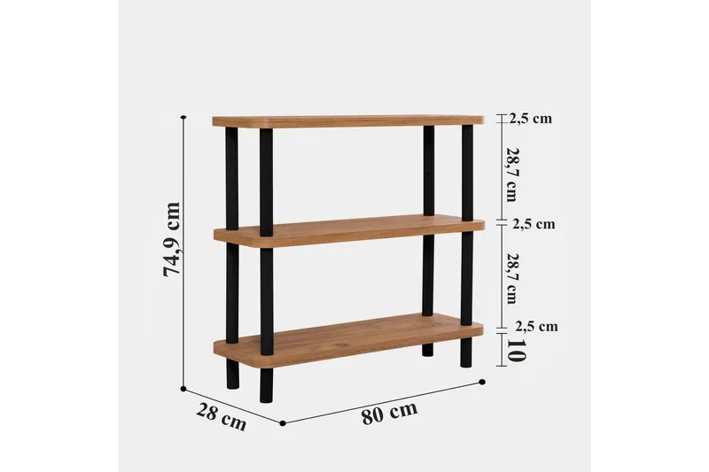 Andifli Bokhylla 80x75 cm - Svart - Förvaring - Hyllor - Bokhylla
