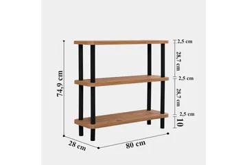 Andifli Bokhylla 80x75 cm - Svart - Förvaring - Hyllor - Bokhylla