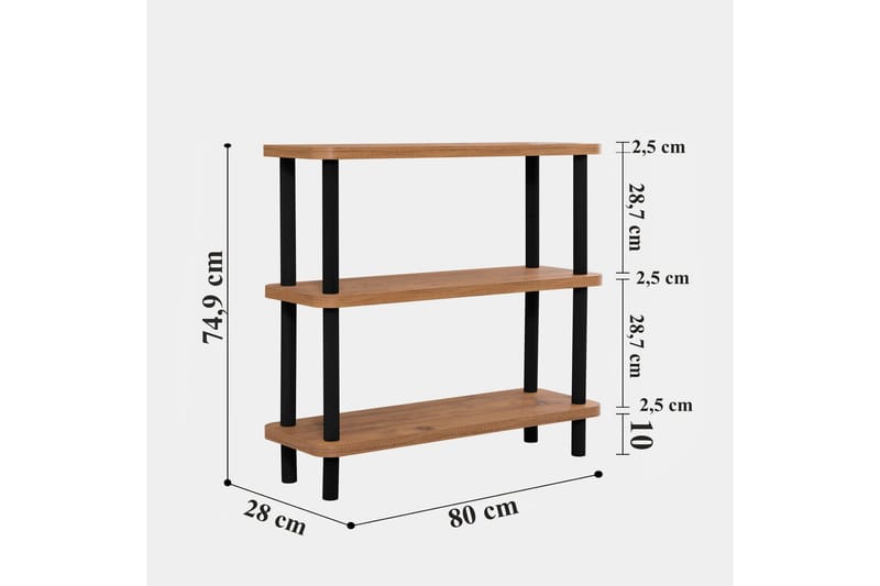 Andifli Bokhylla 80x75 cm - Svart - Förvaring - Hyllor - Bokhylla